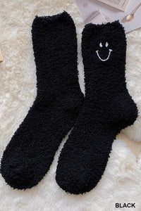 ZA Fuzzy Smiley Socks