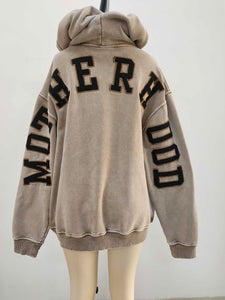 Mineral Washed Embroidered Motherhood Hoodie
