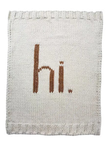 Hi Hand Knit Blanket