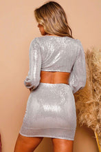Load image into Gallery viewer, Silver Sequin Dress
