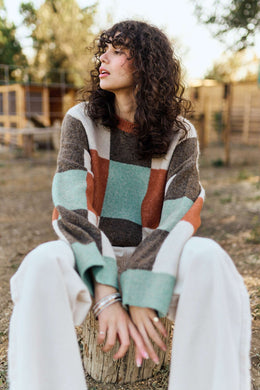 ML Neutral Check Sweater