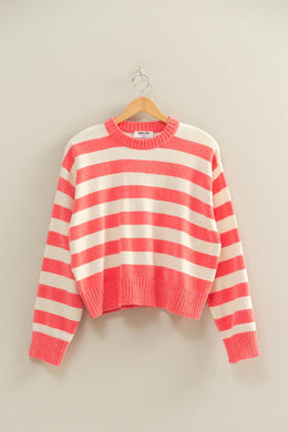 HF Ribbed Edge Stripe Sweater