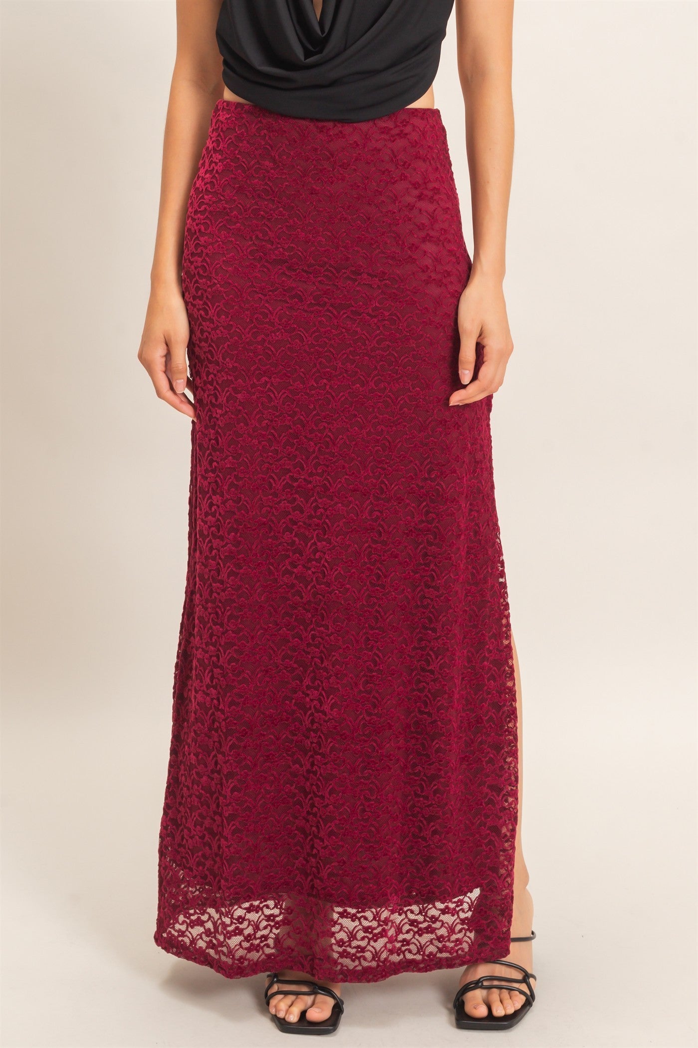 HF Velvet Lace Maxi Skirt