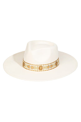 Embroidered Strap Fedora