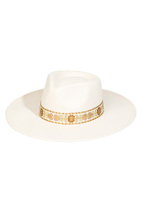 Embroidered Strap Fedora