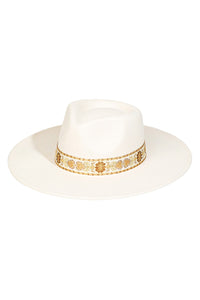 Embroidered Strap Fedora
