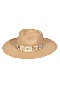 Embroidered Strap Fedora