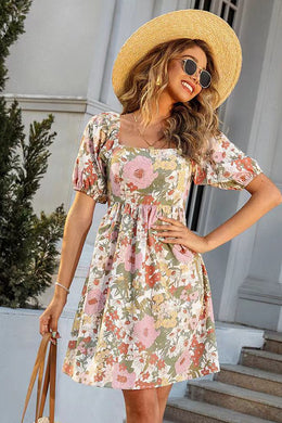 MS Floral Dress with Tie