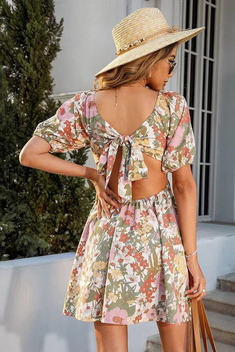 MS Floral Dress with Tie