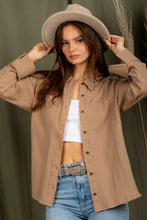 Load image into Gallery viewer, Frayed Hem Gauze Button Down