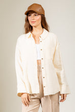 Load image into Gallery viewer, Frayed Hem Gauze Button Down