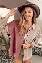 Load image into Gallery viewer, Frayed Colorblock Corduroy Jacket