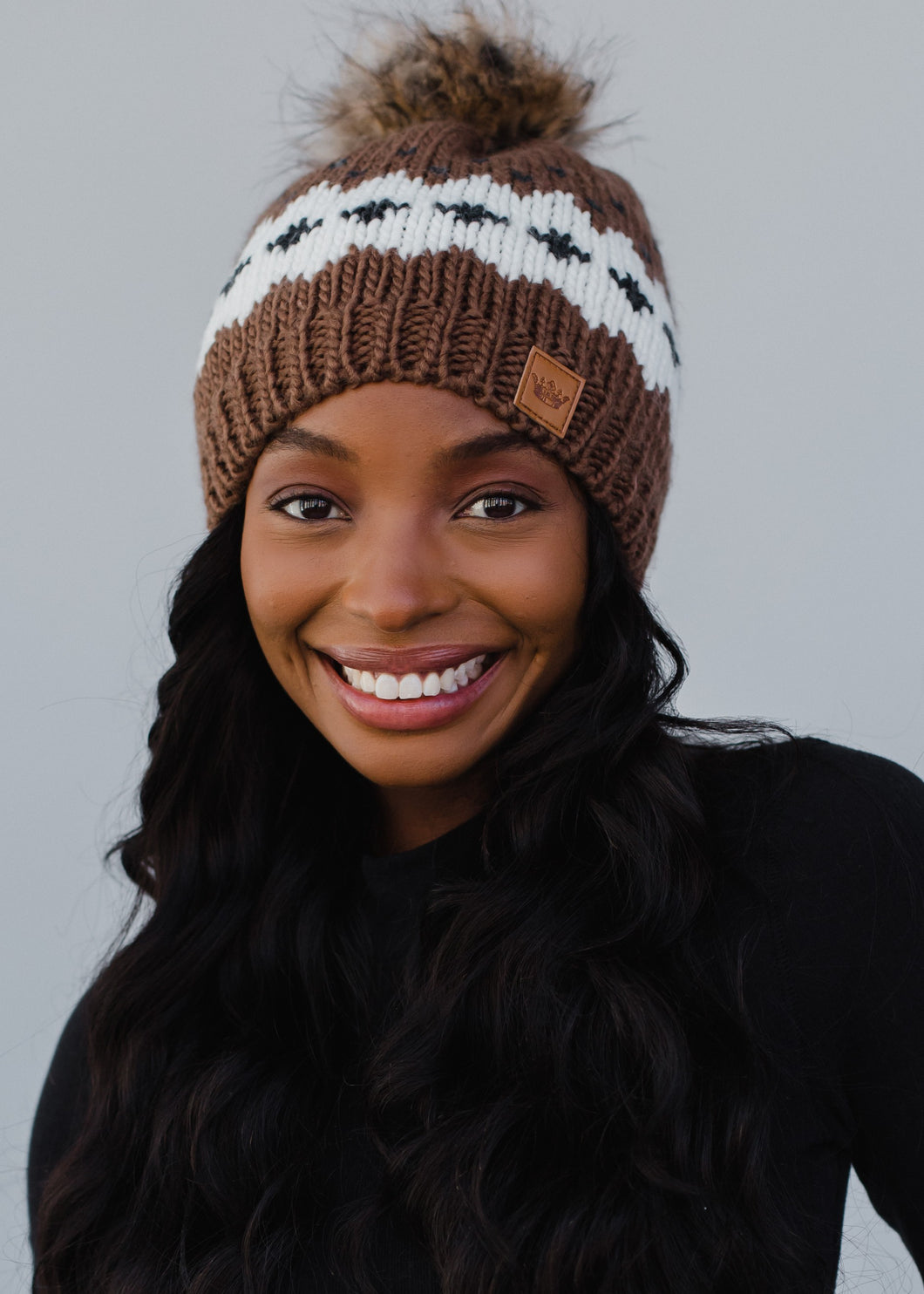 Pan Light Brown Knit Beanie