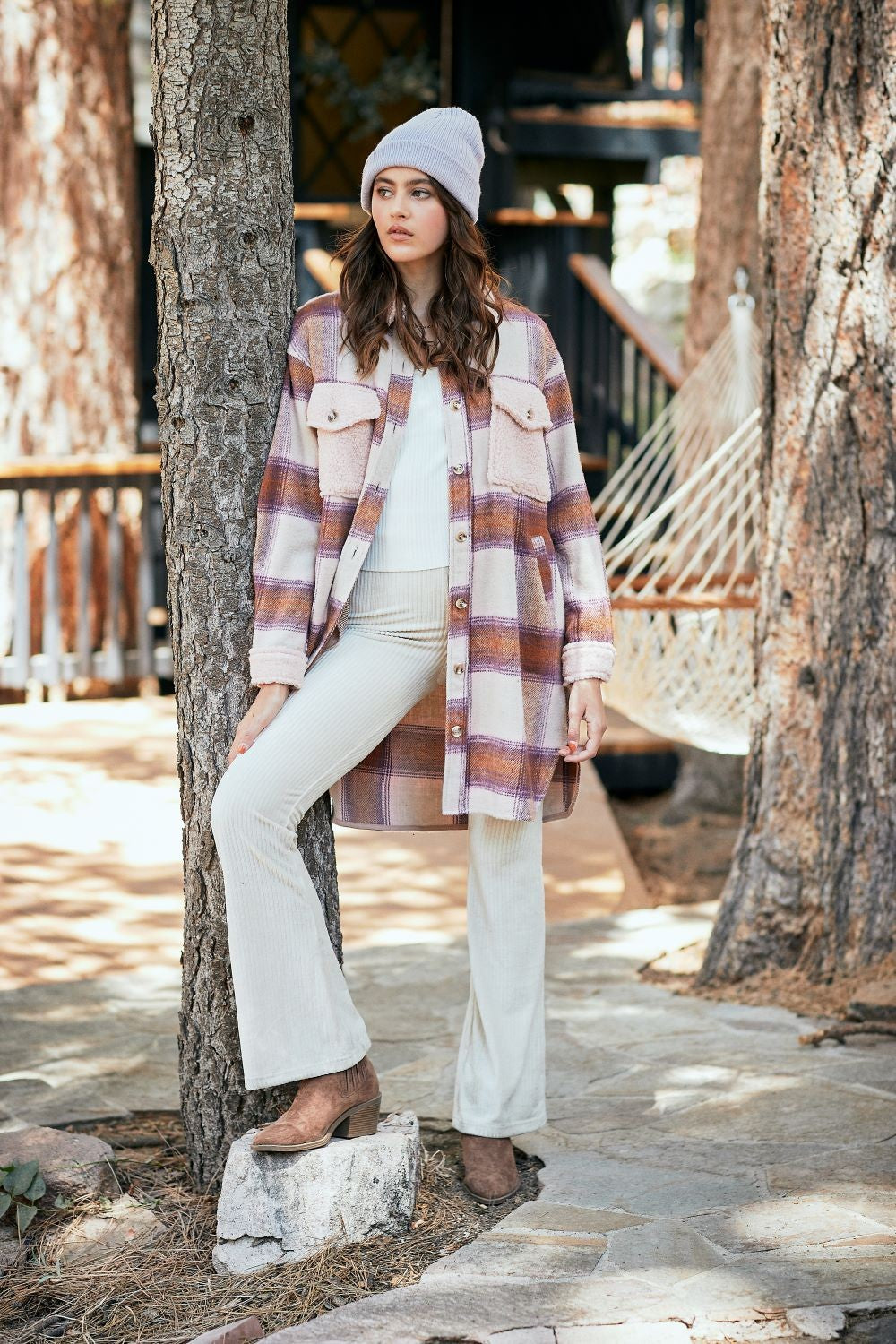 AR Rust Purple Midi Plaid