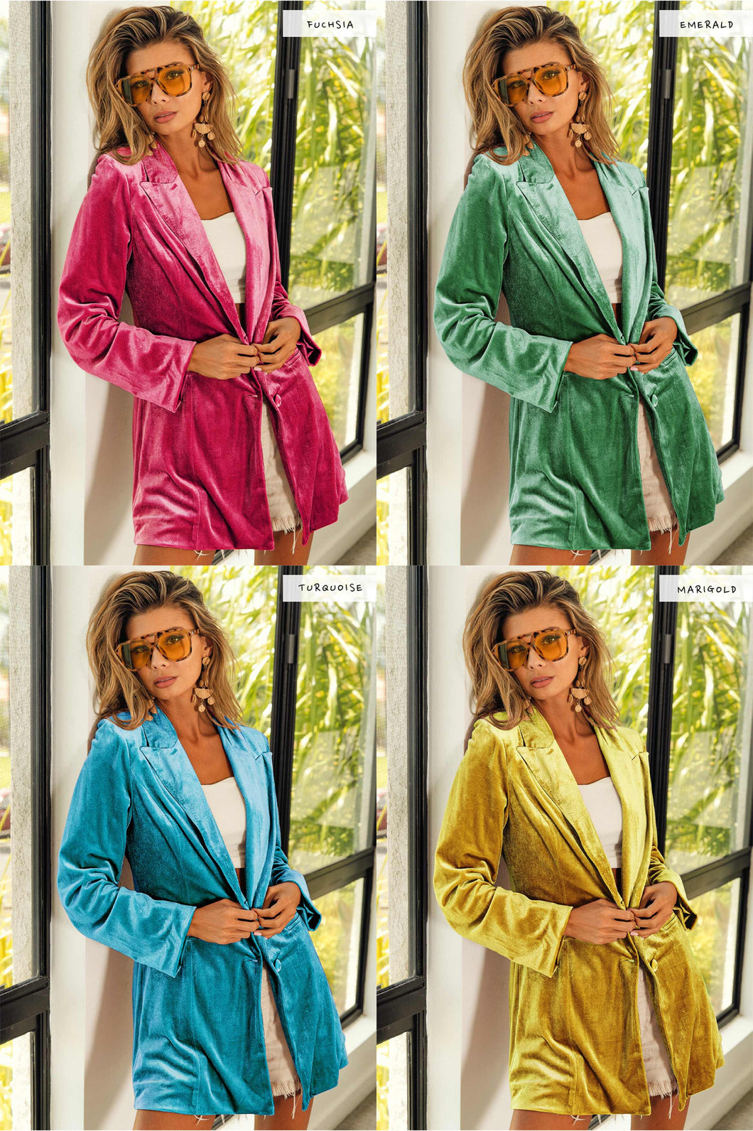 Marigold Velvet Blazer