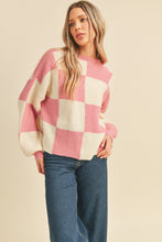 Load image into Gallery viewer, &amp;M Checker Bubble Sleeve Sweater