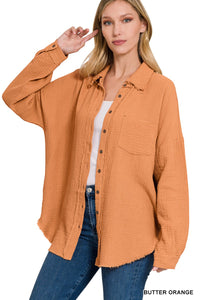 Gauze Linen Button Down