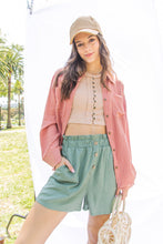 Load image into Gallery viewer, Frayed Hem Gauze Button Down