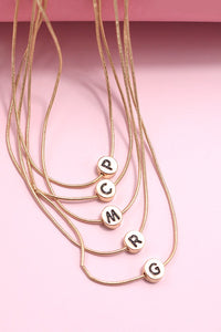 W2W Snake Chain Initial Necklace