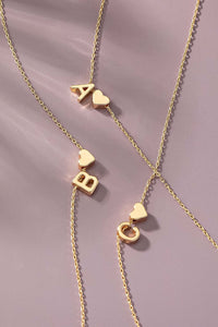 Mini Brass Initial Necklace