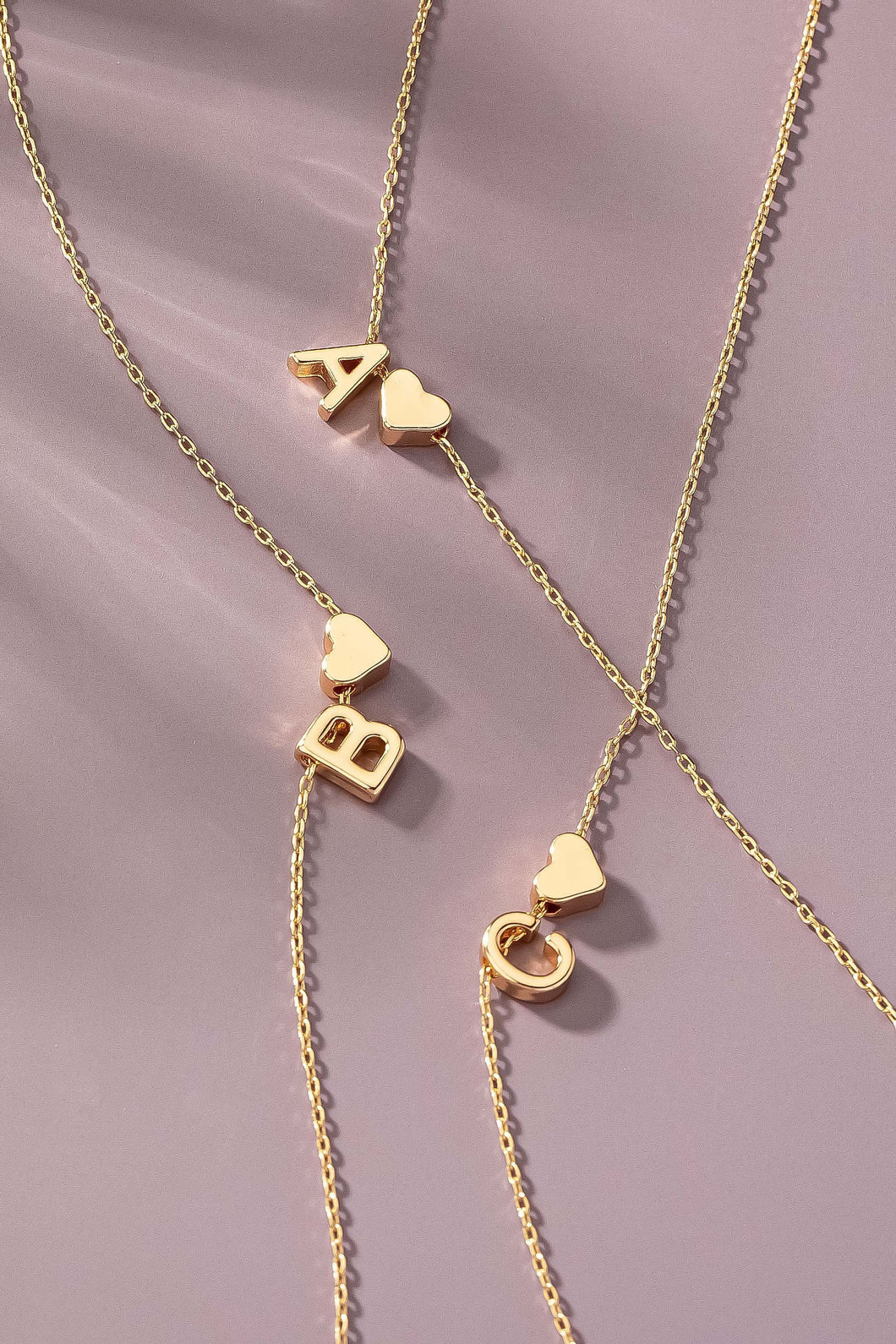 Mini Brass Initial Necklace