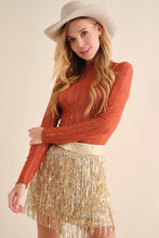 Load image into Gallery viewer, Metallic Stripe Mock Neck
