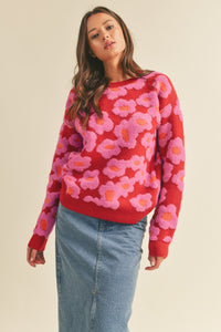 &M Sherpa Floral Sweater