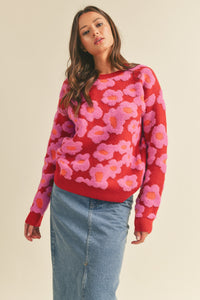 &M Sherpa Floral Sweater