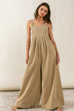 BB Washed Corduroy Wide Leg Overalls