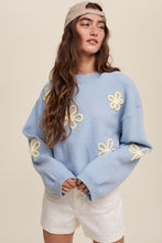 Load image into Gallery viewer, LS Flower Applique Sweater