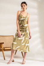 Load image into Gallery viewer, Brush Stroke Satin Midi Dress