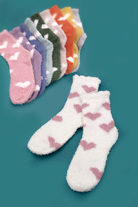W2W Fuzzy Heart Socks