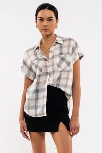 Plaid Twill Button Down Tshirt