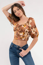 Load image into Gallery viewer, BP Floral Satin Crop Top