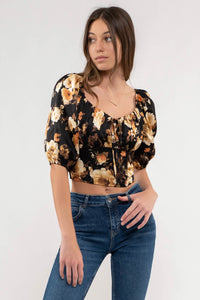 BP Floral Satin Crop Top