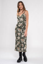 Load image into Gallery viewer, Floral Satin Midi Dress