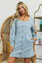 Load image into Gallery viewer, BB Square Neck Denim Dress