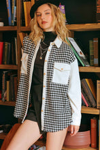 Load image into Gallery viewer, Colorblock Houndstooth Shacket