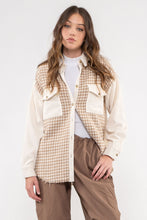 Load image into Gallery viewer, Colorblock Houndstooth Shacket