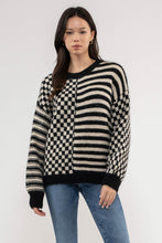 Load image into Gallery viewer, BP Checkered Stripe Crew Neck