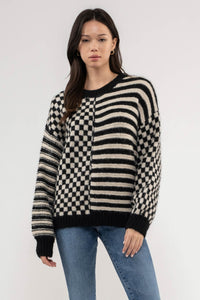BP Checkered Stripe Crew Neck
