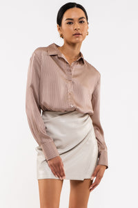 Pin Stripe Button Up Blouse