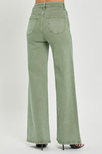 Tummy Control Olive Wide Leg Jeans
