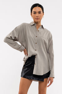B.P. Collared Button Front Blouse