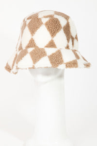 Checkered Sherpa Bucket Hat