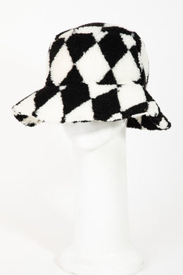 Checkered Sherpa Bucket Hat