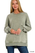 Load image into Gallery viewer, ZA Acid Washed High-Low Pullover