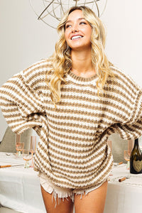 BB Striped Chunky Knit Sweater