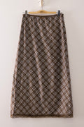 VJ Plaid Midi Skirt