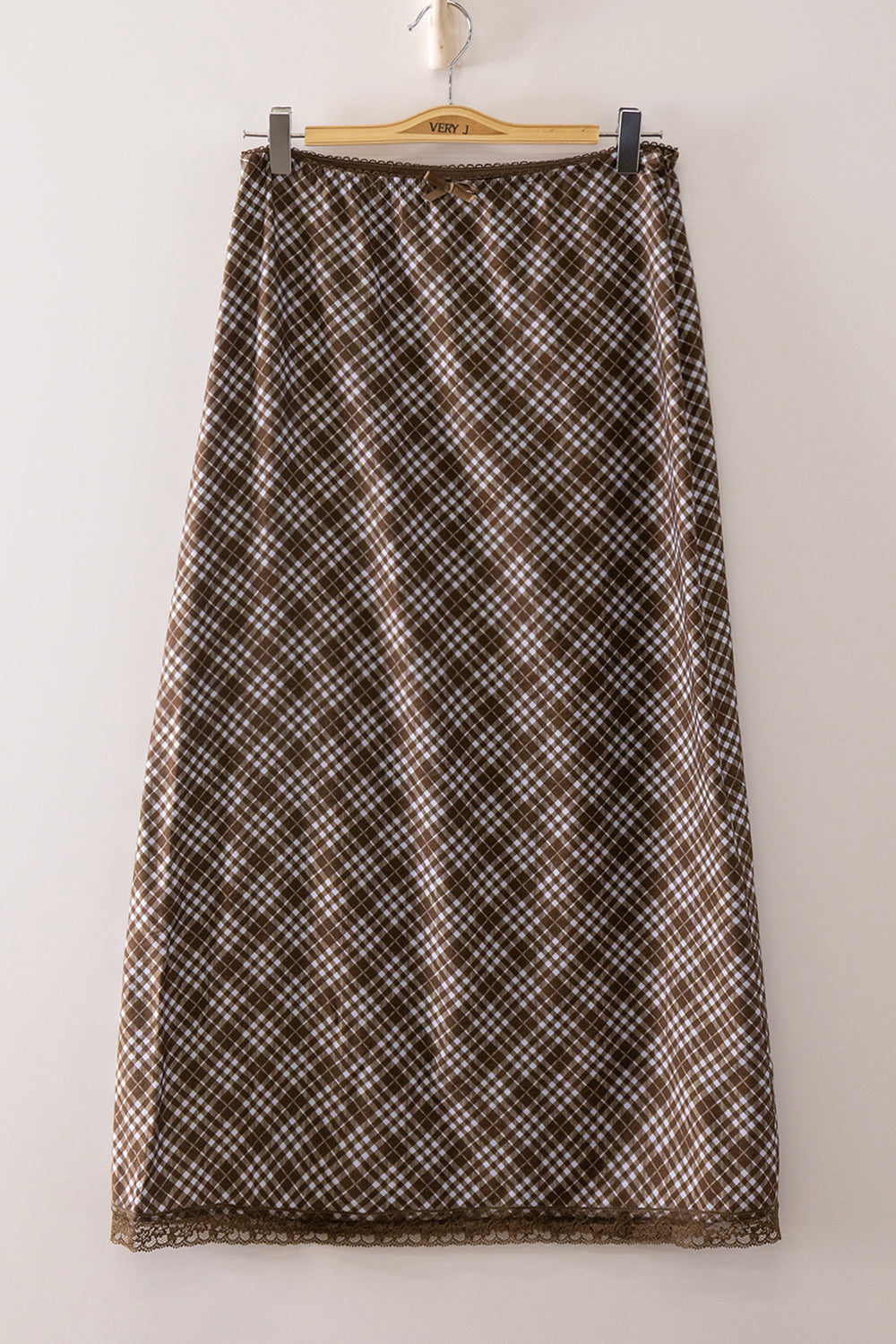 VJ Plaid Midi Skirt